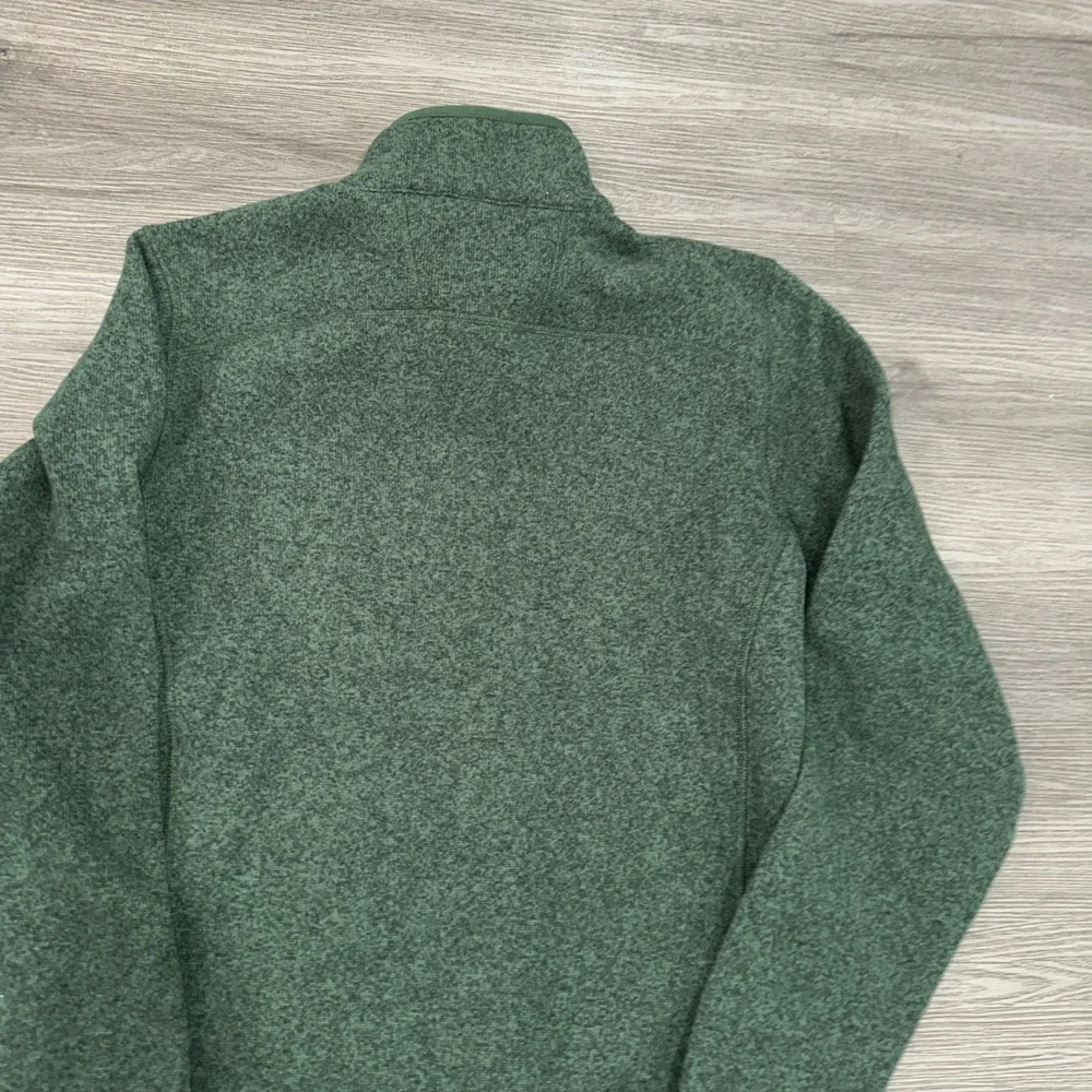North Face Men's 1/4 Quarter‎ Zip Pullover Size M Fleece Logo Green